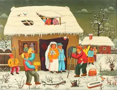 Josip Generalić, The Wedding, Oil on canvas