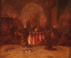 George Washington Nicholson, Orientalist Scene, Oil on canvas