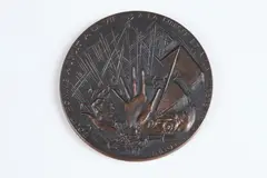 Raymond Corbin, Medallion Commemorating the 20Th Anniversary of the Universal Declaration of the Rights of Man, Bronze relief medallion