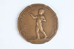 Herbert Adams, Fishing, Bronze relief medallion