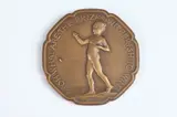 Herbert Adams, Fishing, Bronze relief medallion