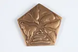Donald Richard Miller, Wildlife, Bronze relief five-sided medallion.The Society of Medalists 76th Issue-1967 Obverse: Five forms of wildlife portrayed