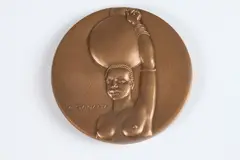 Georges Simon, La Sanaga, Bronze relief medallion