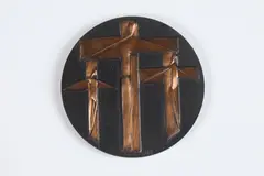 Crucifixion- Tout Est Consomme by Juliette de Jekel, Bronze relief medallion, sold May 2015