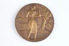 Leo Friedlander, Harmony Creates Tranquility, Bronze relief medallion with patina