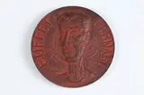 Isis Kischka, Bernard Buffet, Bronze relief medallion with red patina
