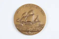 Berthold Nebel, The Mayflower, Bronze relief medallion
