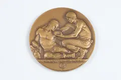 Berthold Nebel, World Unity Or Oblivion, Bronze relief medallion