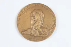 Chester Beach, In Peace Fathers Die-In War Sons Die, Bronze relief medallion
