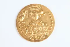 Andre Belo, Twenty Years of Medallions at la Monnaie de Paris, Bronze relief medallion washed in gold