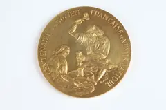 Raymond Joly, Centenary of the French Society of Numismatics, Bronze washed in gold relief medallion