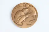 Margaret Christian Grigor, Alaska and Hawaii, Bronze relief medallion The Society of Medalists 71st Issue-1965 Obverse: Two Eskimos fishing Reverse: Two Polynesian women doing domestic tasks