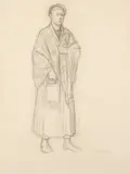 Allyn Cox, PORTRAITS OF WOMEN IN PERIOD DRESS: THREE WORKS, each signed, Charcoal