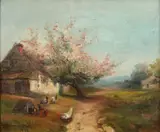 Lucien Whiting Powell, Chickens Along Country Road