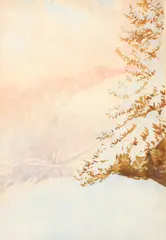 H. Winthrop Peirce, Pine Tree in Snowy Landscape, PINE TREE IN SNOWY LANDSCAPE, watercolor on paper