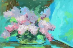 Gladys Kazigian, Floral Still Life, Oil on paper