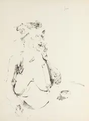 Pietro Lazzari, Nude Woman with Cup, Pen & ink wash on board