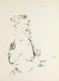 Pietro Lazzari, Nude Woman with Cup, Pen & ink wash on board