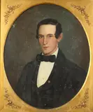 Portrait of Young Gentleman with Star Pin on Jacket by American School, PORTRAIT OF YOUNG GENTLEMAN WITH STAR PIN ON JACKET, oil on canvas, sold Jun 2015