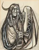 Ross J. Ward, NATIVE AMERICAN MUSICIANS: THREE WORKS, each signed and dated '79, Ink and watercolor