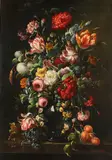 Carlo Belders, Foral Still Life with Fruit, Oil on canvas