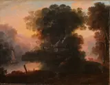 William Williams, Village on the River, Oil on canvas