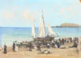 John Joseph Bellman, Arriving Ship, Oil on board