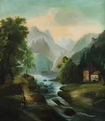 Scottish School, The Valley of Glencoe, Oil on canvas