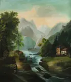 Scottish School, The Valley of Glencoe, Oil on canvas