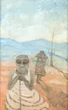 Sane Wadu, The Ghost, Oil on paper, signed at lower right