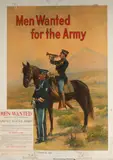 Michael P. Whelan, Men Wanted for the Army, Recruiting poster circa 1910, war savings stamps poster and wound chevron award.