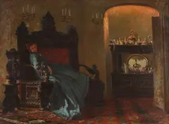 Lady in Blue by Frank Hill Smith, Oil on canvas, sold Jun 2015