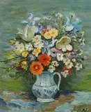 Marcel Dyf, Iris and Tulipes, Oil on canvas