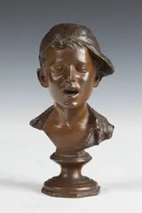 American School, Boy with Cap, Bronze - Height: 6 in