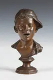 American School, Boy with Cap, Bronze - Height: 6 in