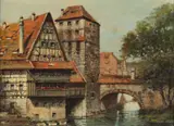 Albert Blaetter, Rothenburg Ob Der Tauber, Oil on canvas