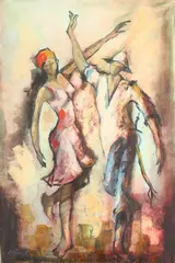 Espinosa, Dancing Couple, Oil on canvas