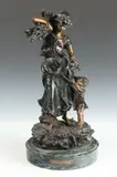 Hippolyte Moreau, Mother and Child, Bronze - Height: 18 in