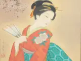 Morita Kintaro, Geisha, Ink and color on silk, signed, sealed and