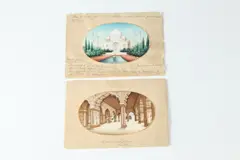 Taj Mahal by Anonymous, Two ink and color on ivory, sold Sep 2015