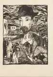 Russian School, Portrait of Nikoloz Pirosmanashvili, Woodcut