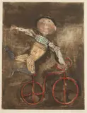 Garciela Rodo Boulanger, Acrobat Avec Bicyclette, Color etching