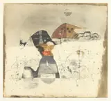 Johnny Friedlaender, Paysage, Color lithograph