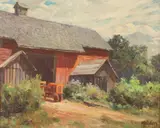 John Heiden, Old Tractor, Oil on board
