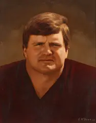 Tommy McDonald Studio, Portrait of Dave Butz, OIl on board