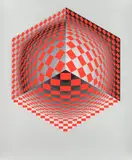 Victor Vasarely, Abstract, Color silkscreen
