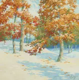 George Jensen, Early Snow, Oil on board