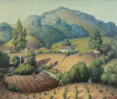 H.M. Gregory, Landscape with Farm, Oil on canvas