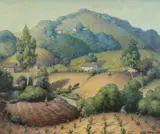 H.M. Gregory, Landscape with Farm, Oil on canvas