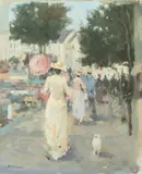 John Joseph Bellman, The Promenade, Oil on board